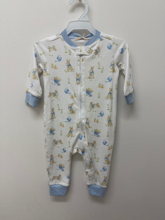 Bunny's Garden Printed Zip Romper