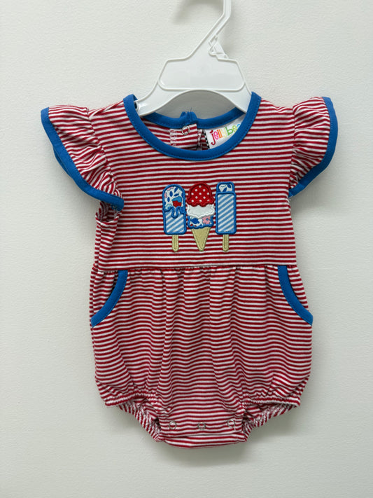 Red, White, Sweet Treat Ruffle Bubble - 3m