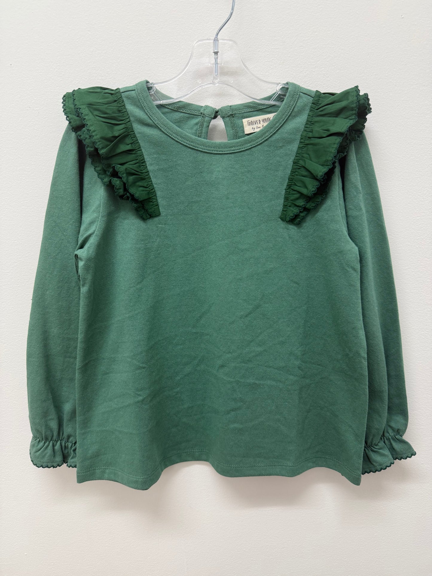 Green Ruffle Top