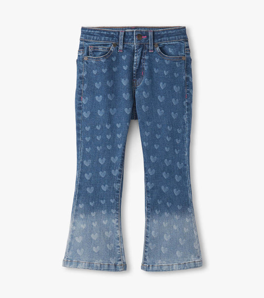 Hearts Flared Leg Denim Pants