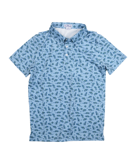 Chambray Dillo Polo Short Sleeve Shirt