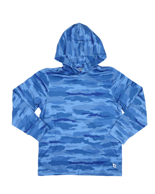 Classic Camo Blue Lightweight Performance Hoodie