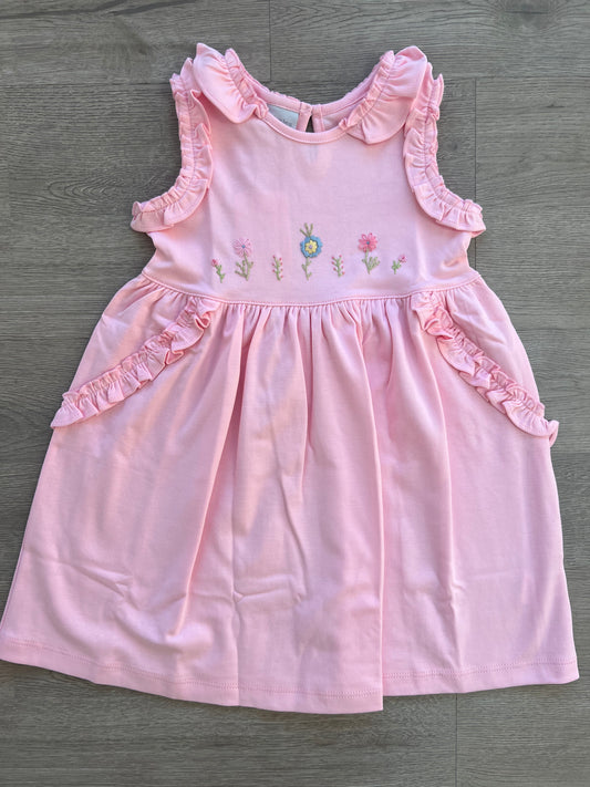 Pink Floral Ruffled Dress