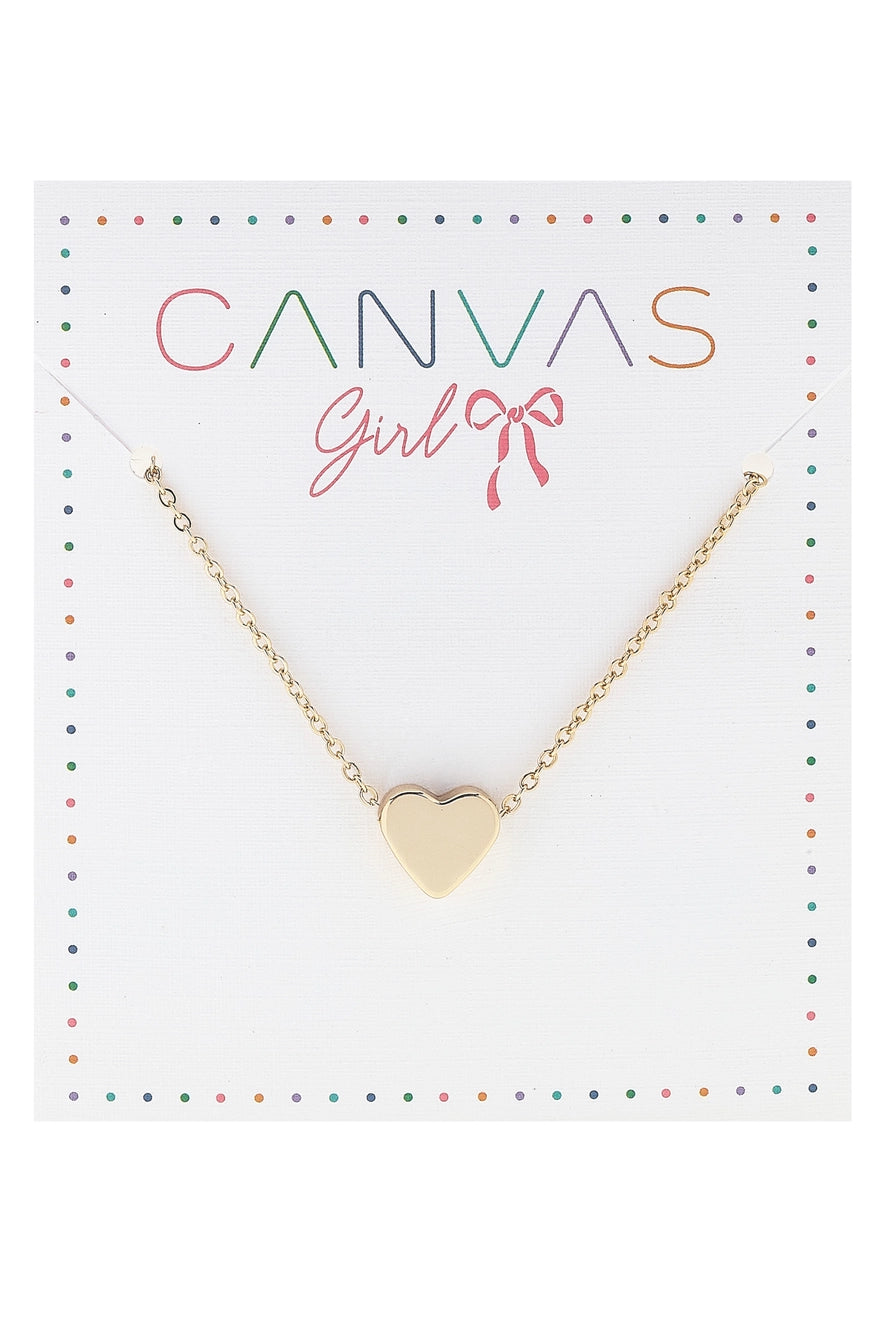 Scarlett Heart Children's Necklace in Shiny Gold
