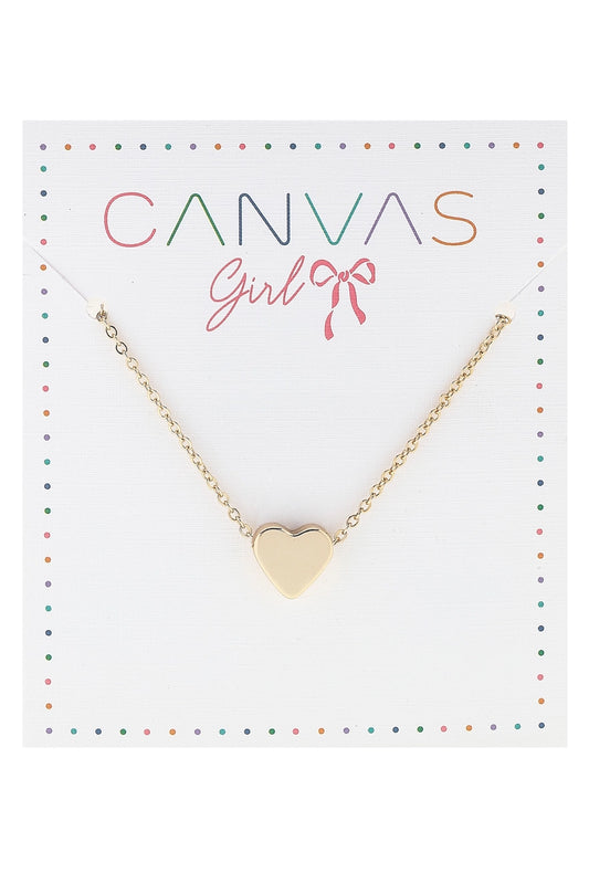 Scarlett Heart Children's Necklace in Shiny Gold