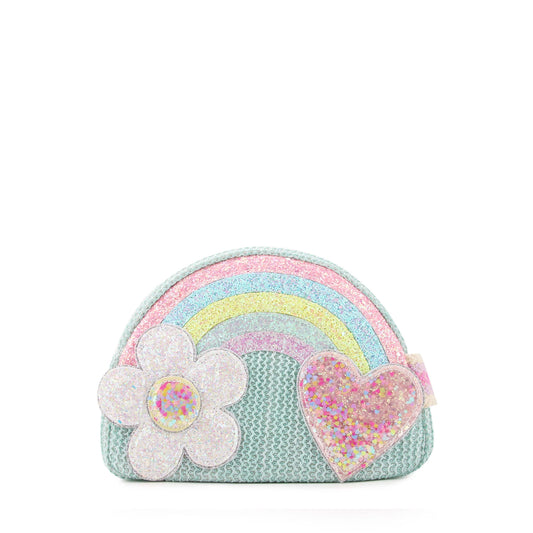 Straw Aqua Rainbow Pouch