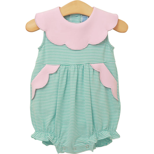 Penelope Bubble- Mint Stripe/Light Pink