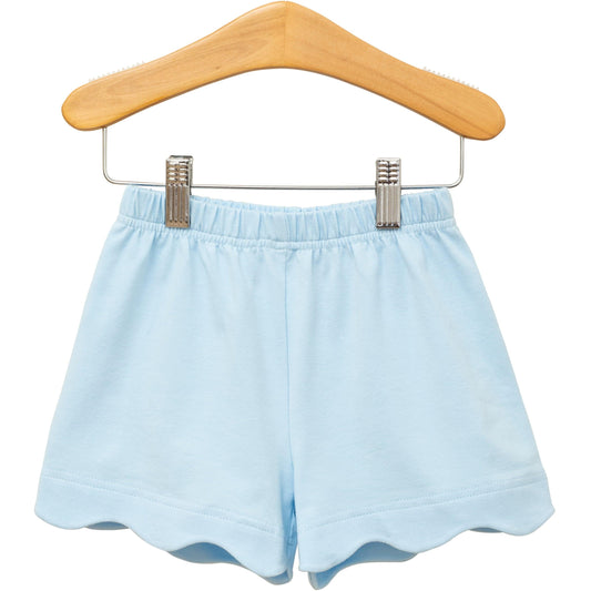 Scalloped Shorts- Light Blue