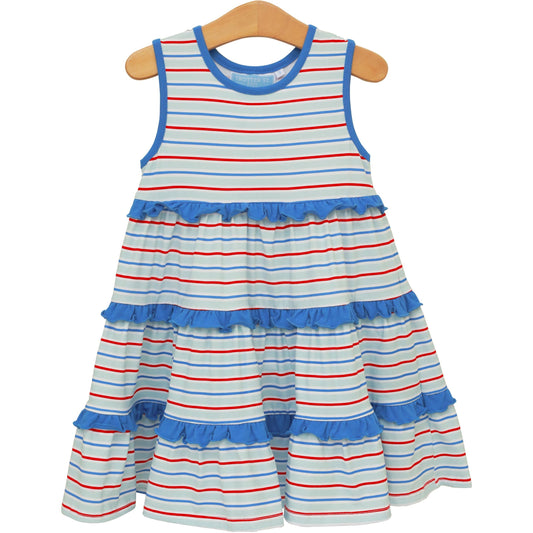 Tinsley Twirl Dress- Patriotic Stripe