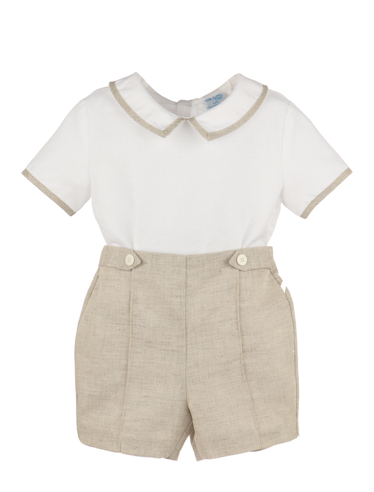 Linen Boy Set, Ivory