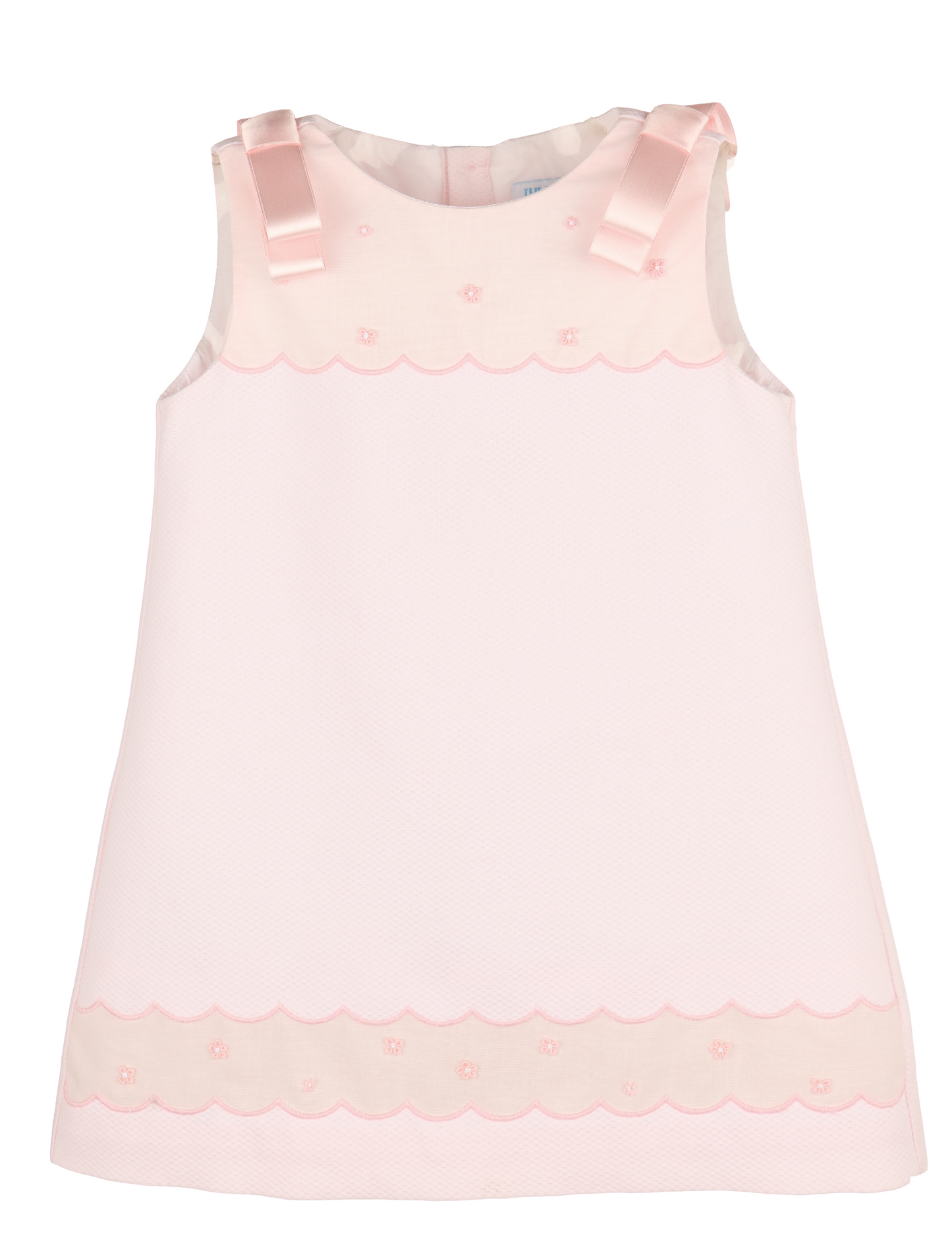Pique A Line Dress with bows - Pink