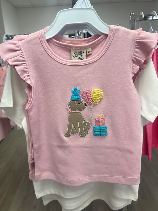 Pink Puppy Birthday Shirt