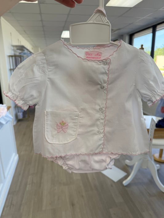 Pink Bow Diaper Set
