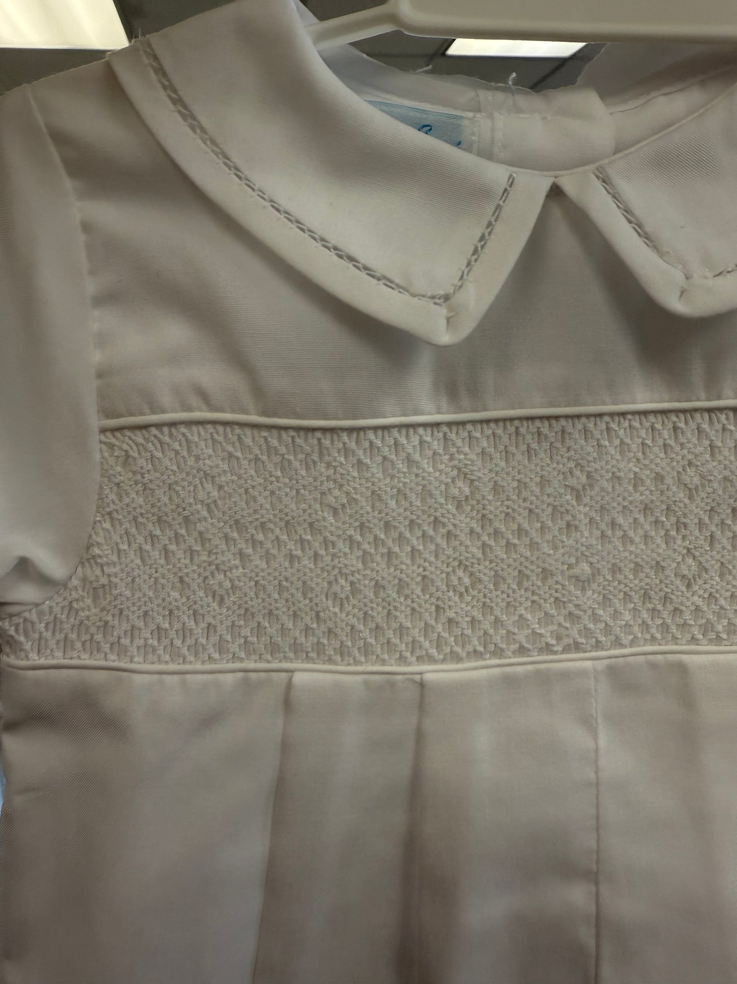 White Smocked Romper with Hat