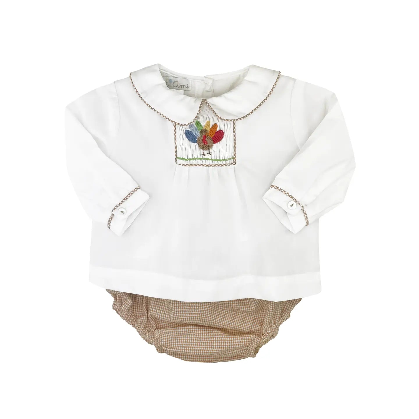 Boys Turkey Smocked Diaper Set