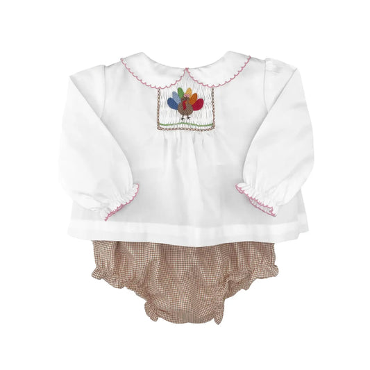 Turkey Smocked Diaper Set