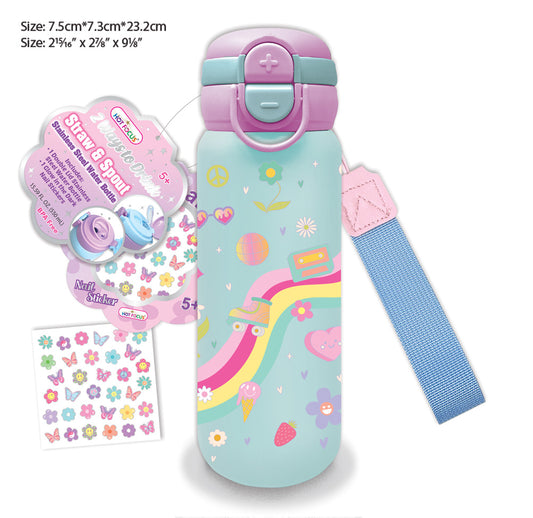 Double Top Stainless Steel Water  Bottle, Good Day