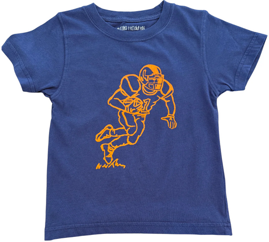 Navy/Orange Football Player T-Shirt