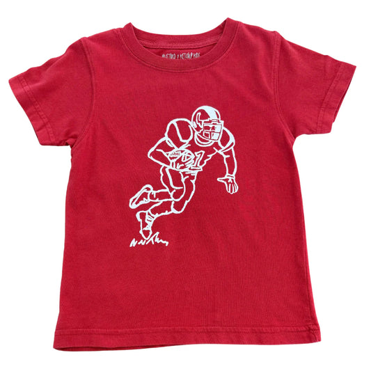 Crimson/White Football Player T-Shirt