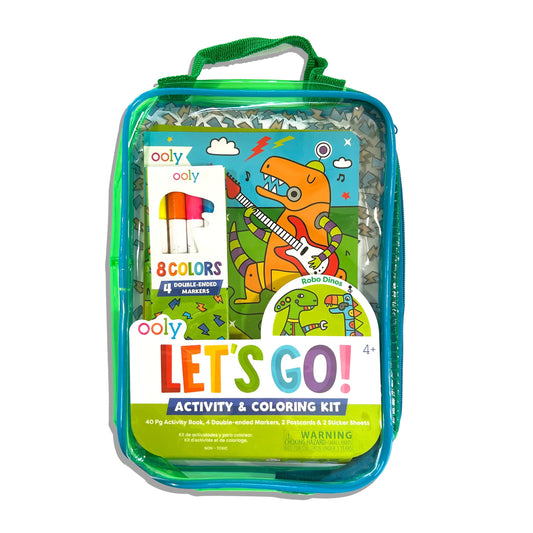 Let's Go!: Activity & Coloring Kit - Robo Dinos