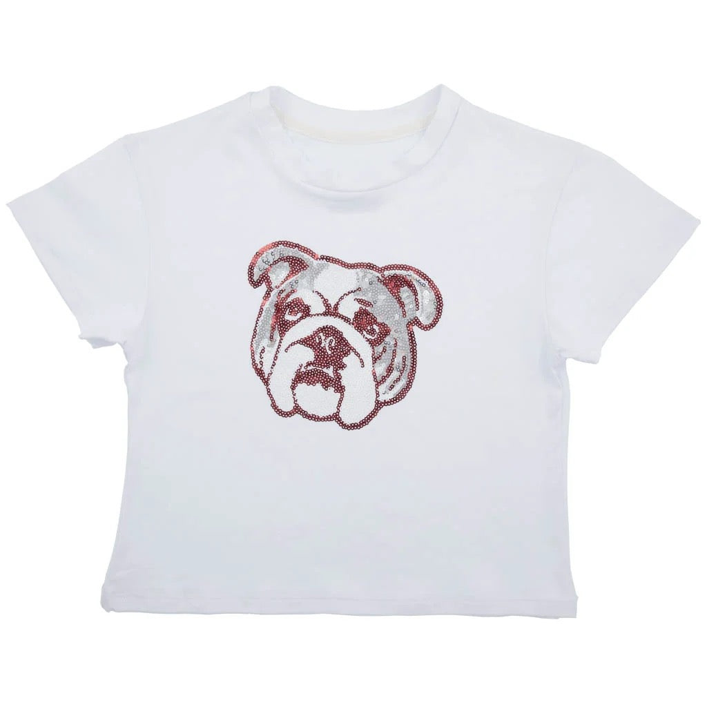 Sequin Bulldog Boxy Tee