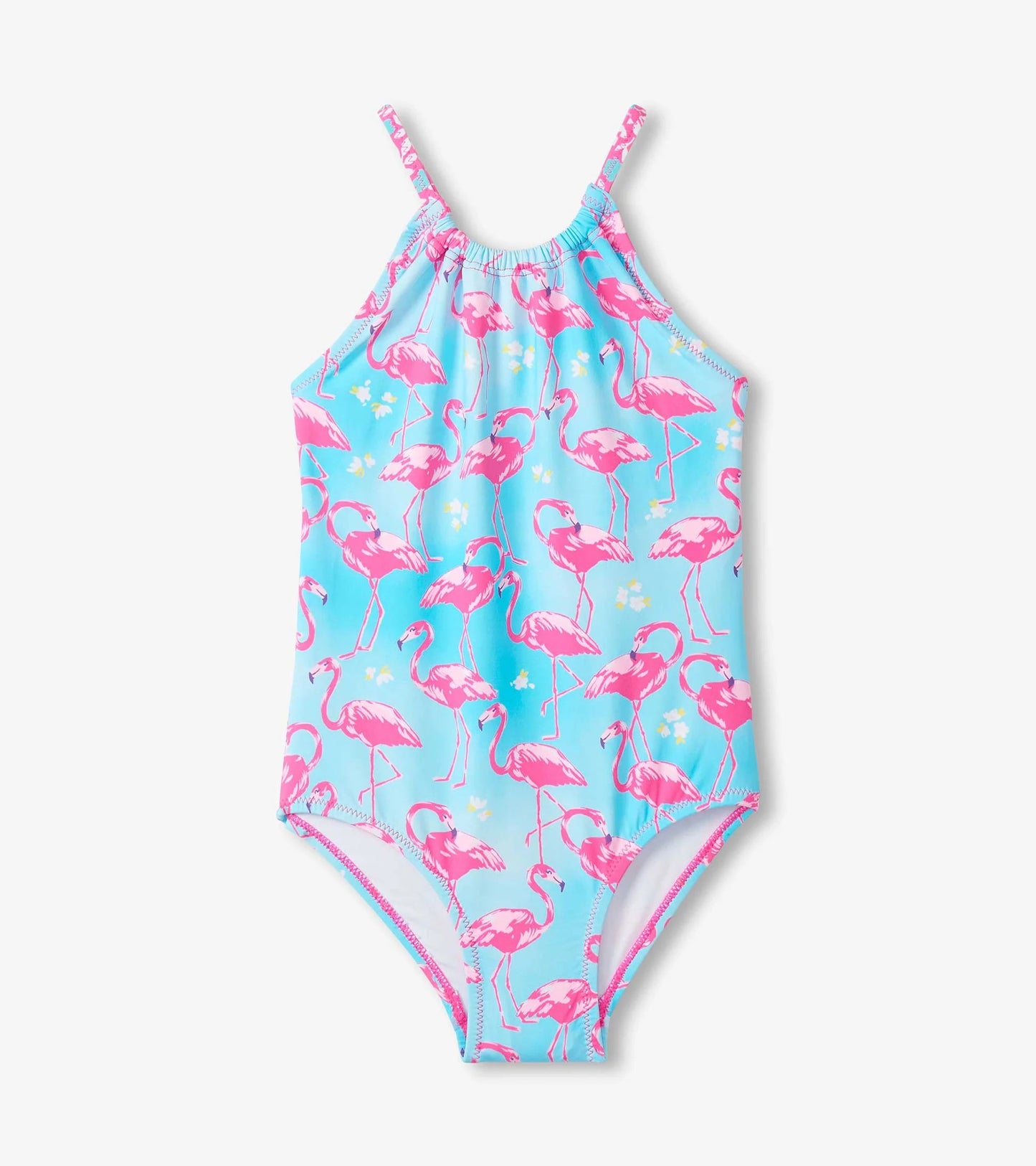 Whimsical Flamingos Gather Front Swimsuit