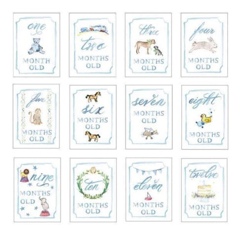 Monthly Milestone Card Set - Blue