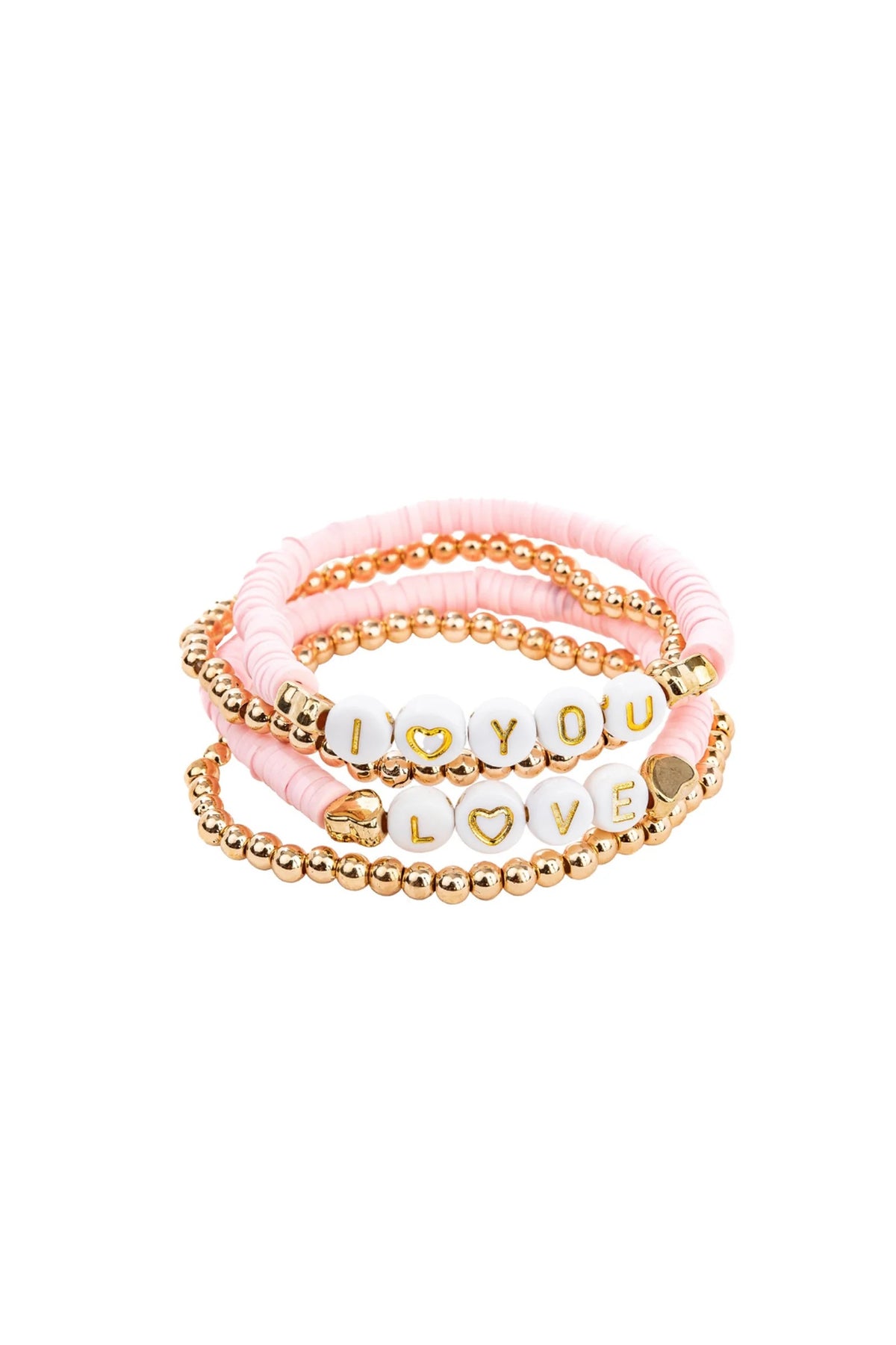 Pink Love Bracelet Set, 4pcs