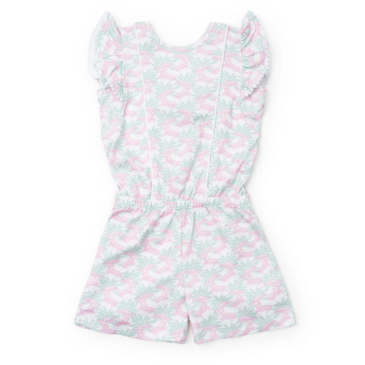 Rae Romper - Poolside Palms