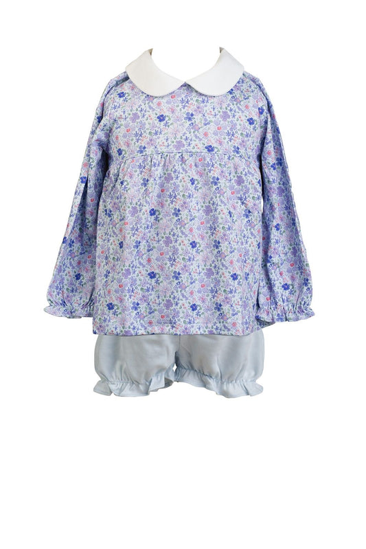 Iris Garden Long Sleeve Bloomer Set