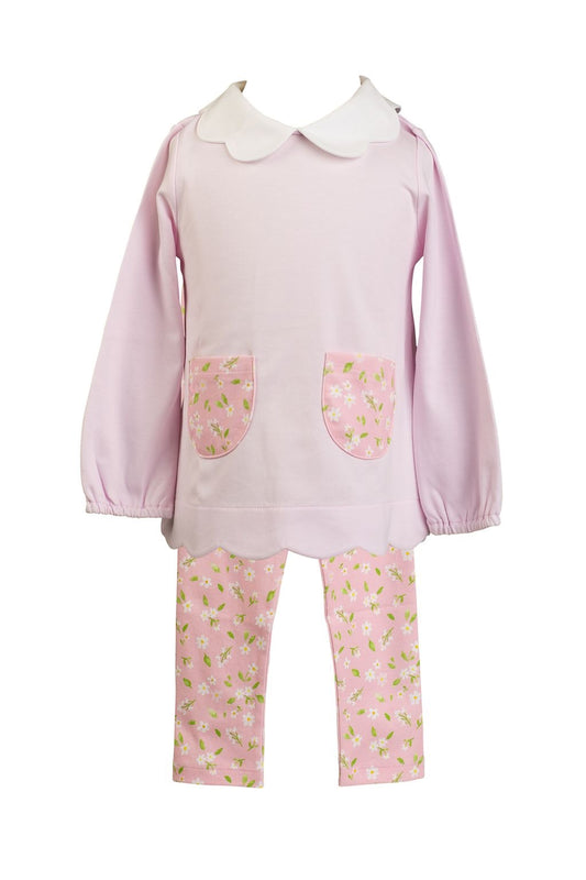 Pink Petal Long Sleeve Tunic Set