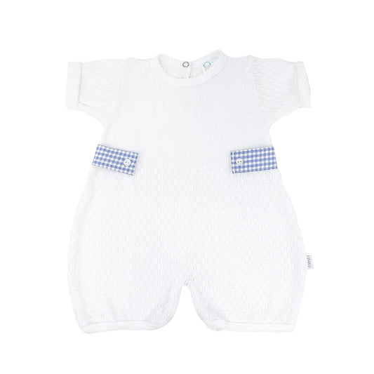 Gingham Tabbed Bubble - Cerulean