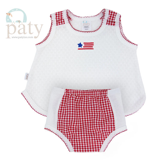 Red Flag Diaper Set