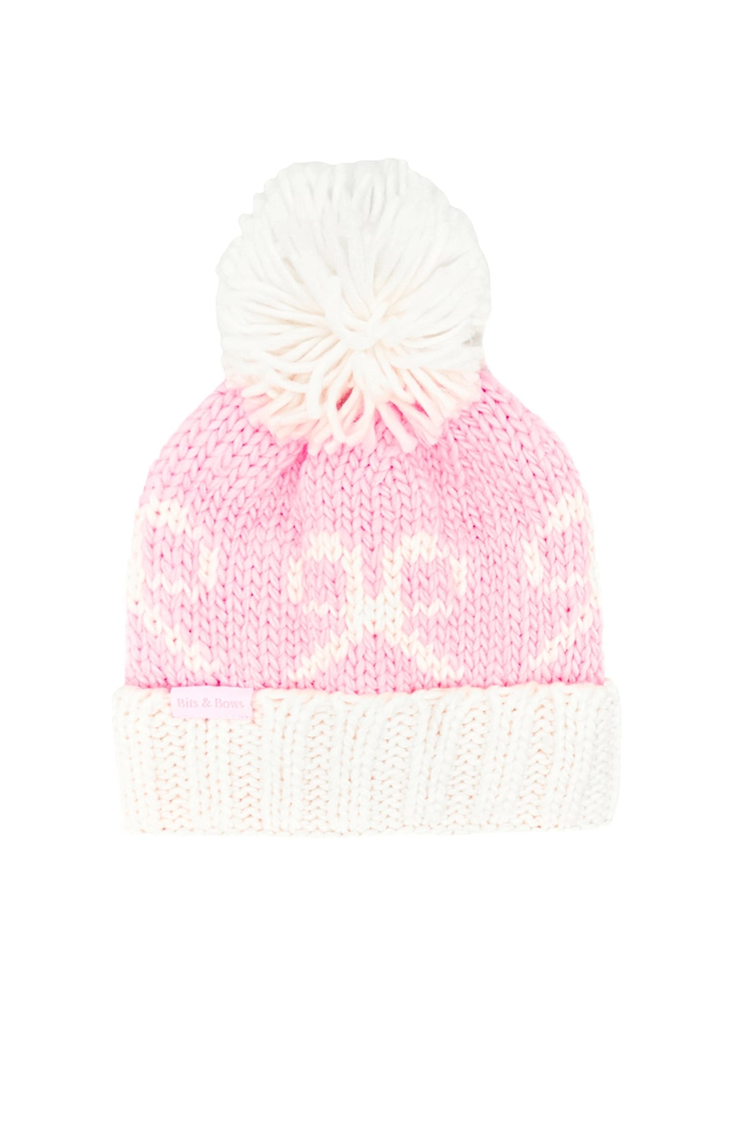 Pink Bow Bobble Hat