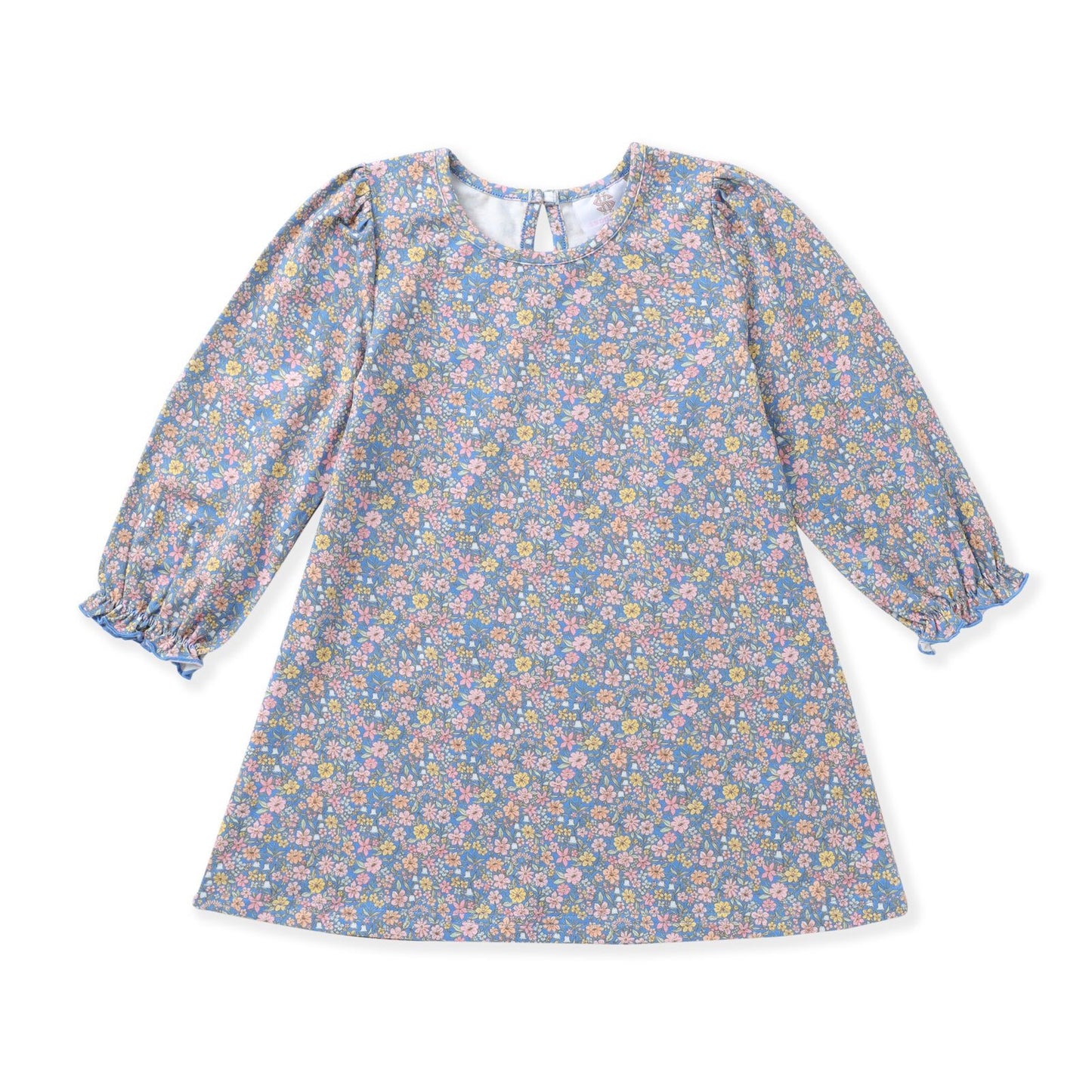 Blue Floral A-Line Dress