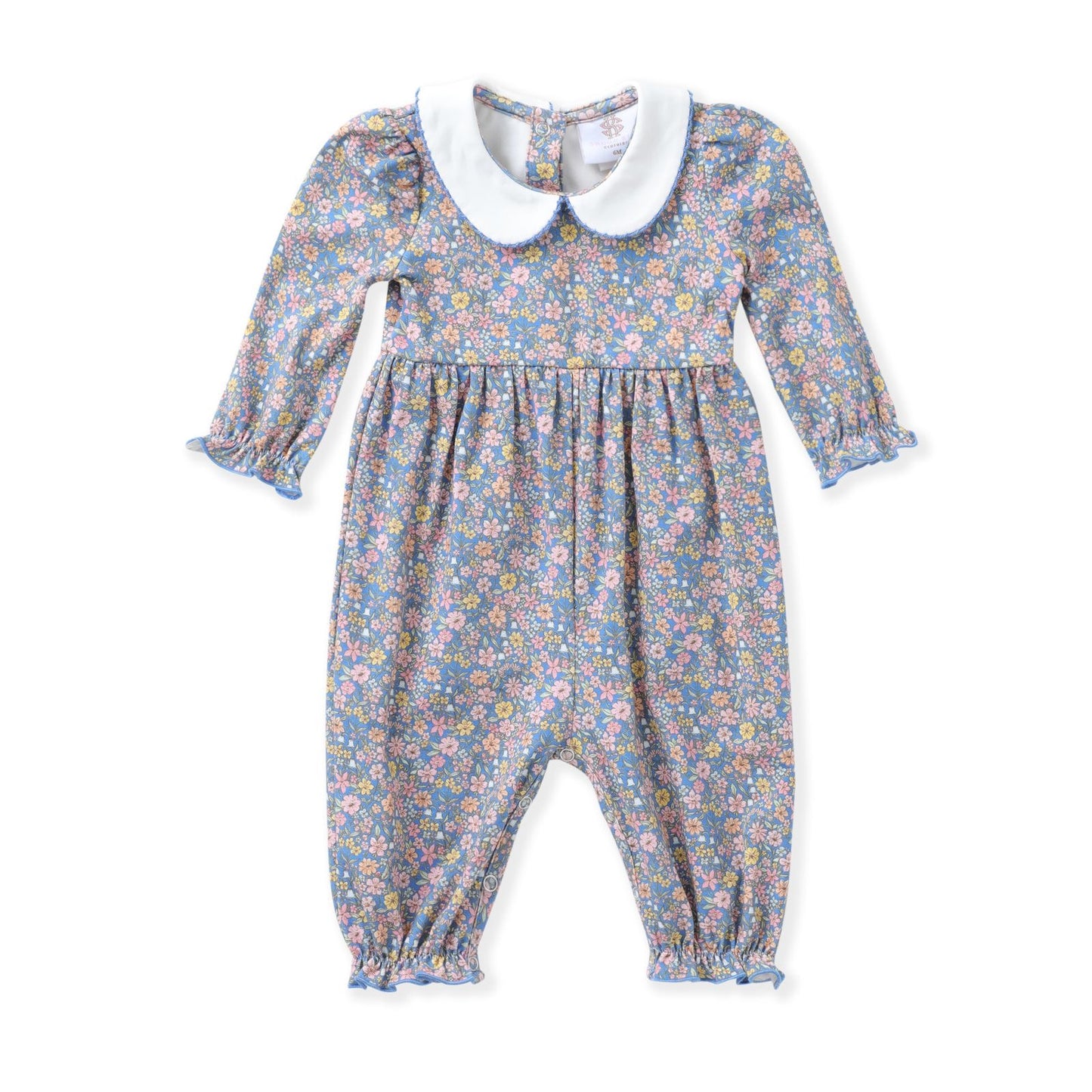 Blue Floral Proper Romper