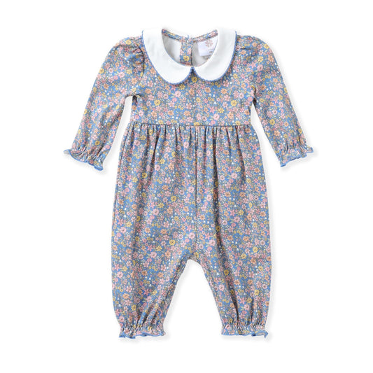 Blue Floral Proper Romper