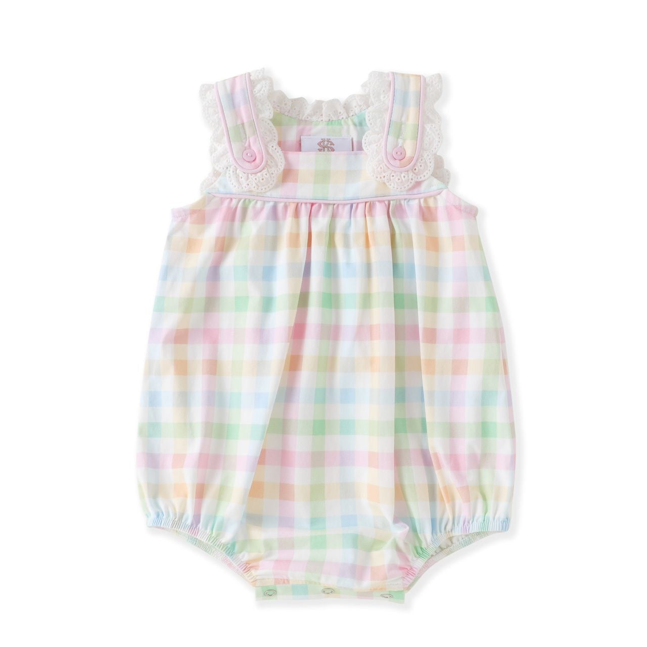 Pastel Plaid Eyelet Bubble