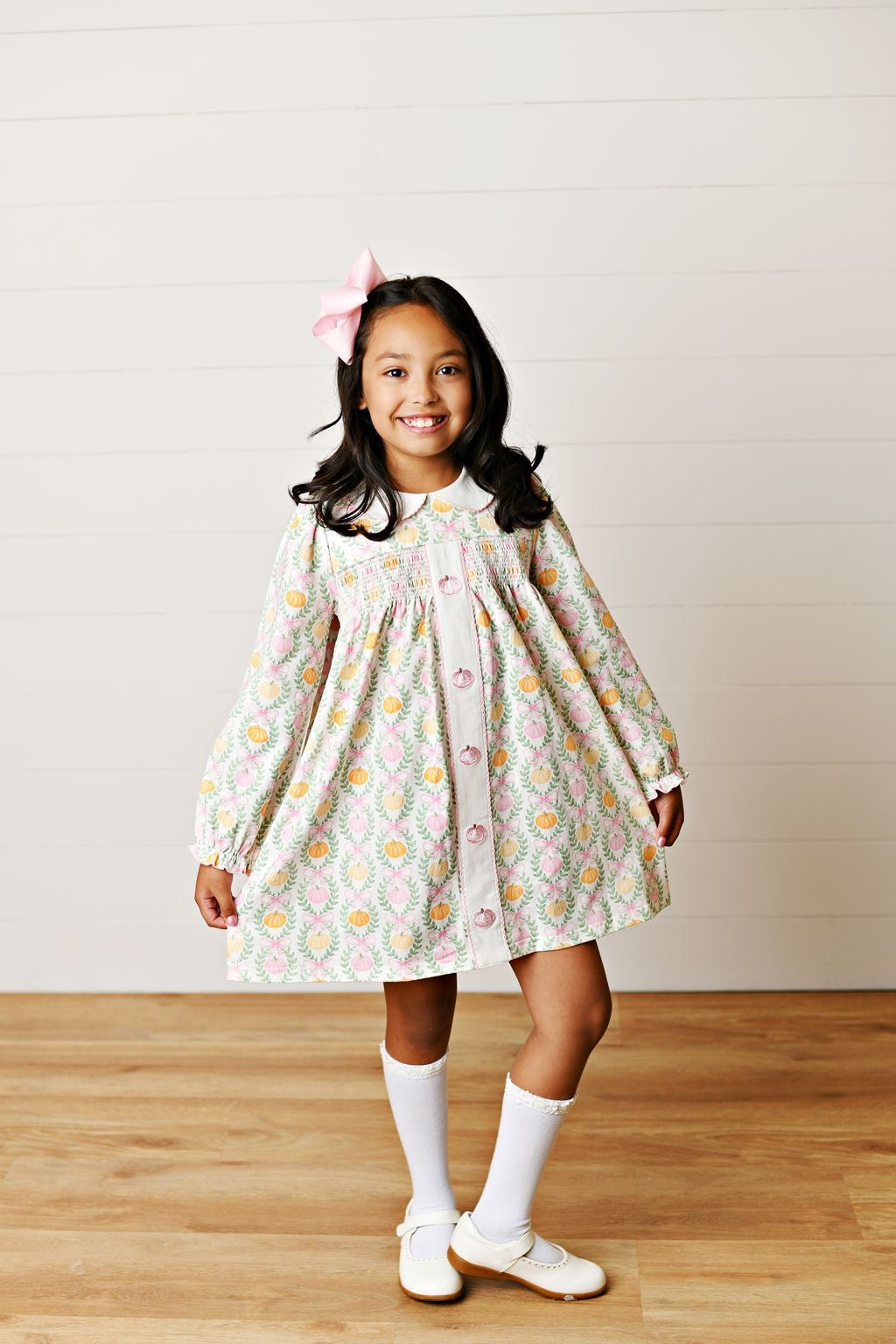 Pumpkin Embroidered Dress