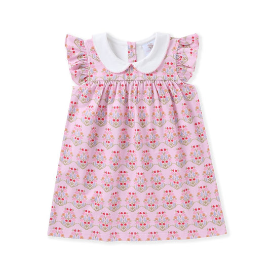 Block Floral Flutter Dress