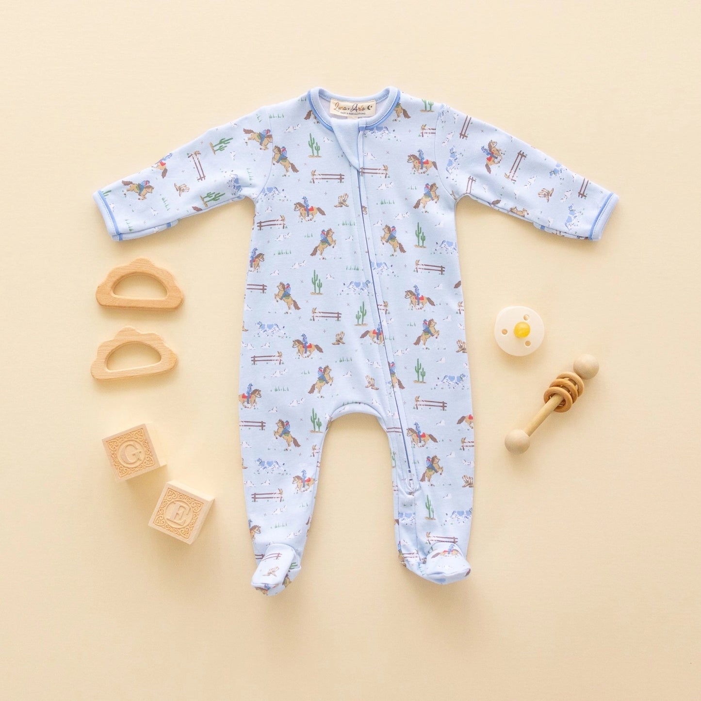 Little Wranglers Zip Footie