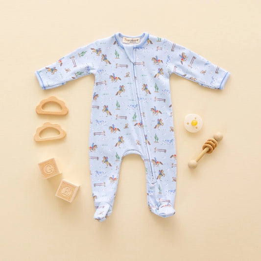 Little Wranglers Zip Footie