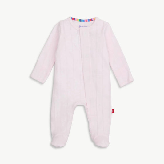 Love Lines Pink Pointelle Footie
