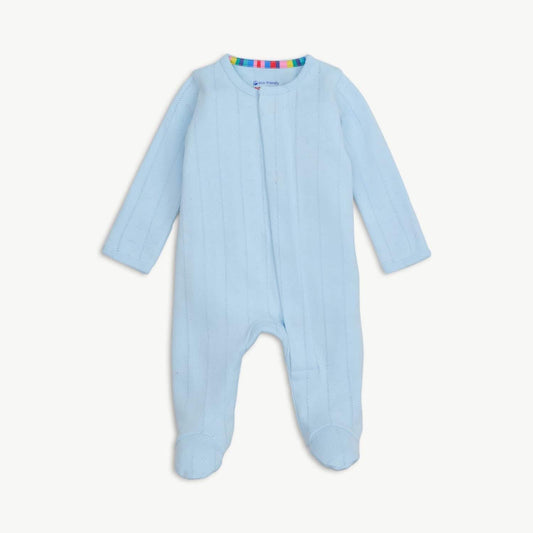 Love Lines Blue Pointelle Footie