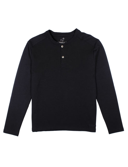 Shoreline Henley Long Sleeve - Midnight