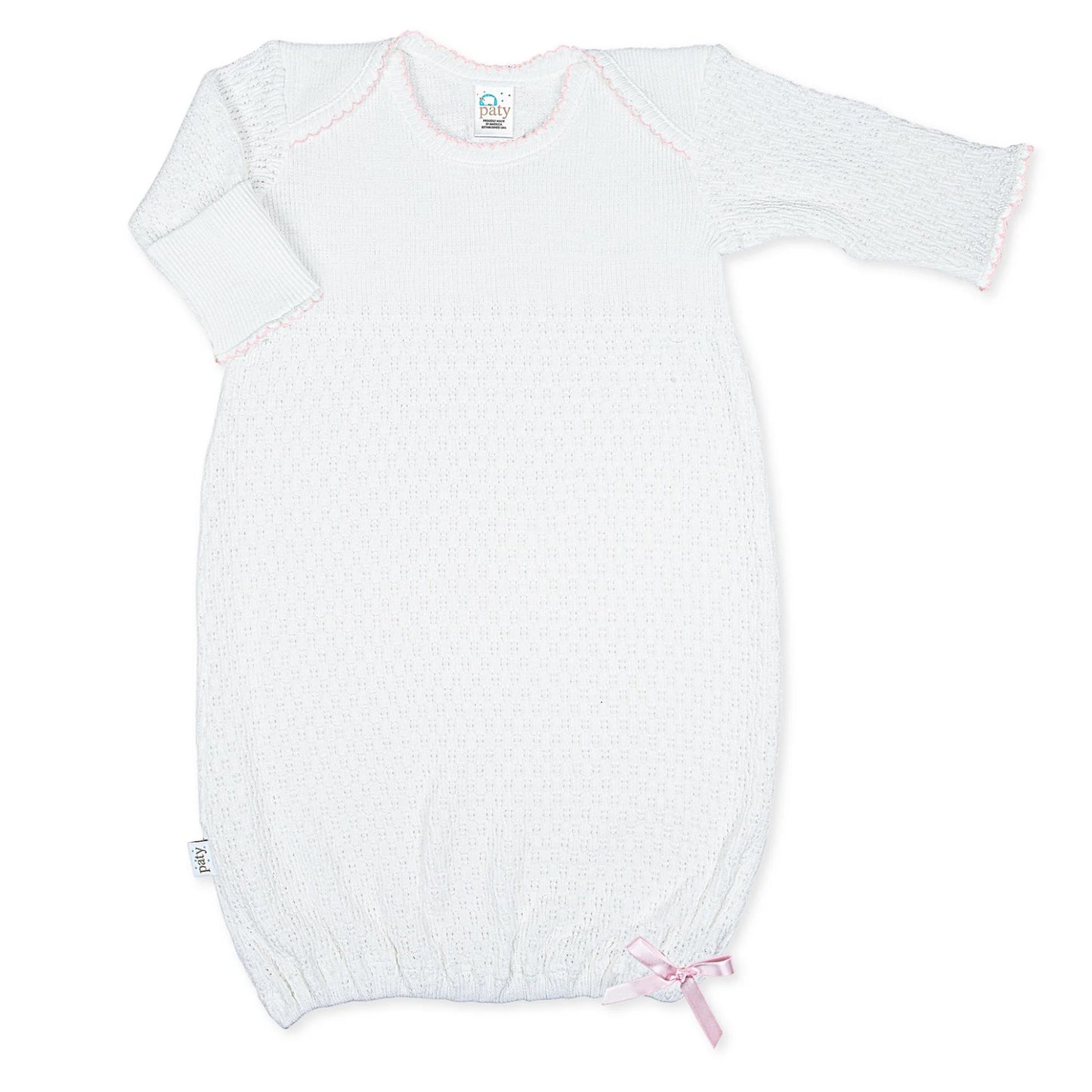 Overlap Shoulder Gown w/ Bow - Pink