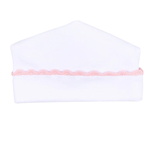 Baby Joy Pink Crochet Trim Hat