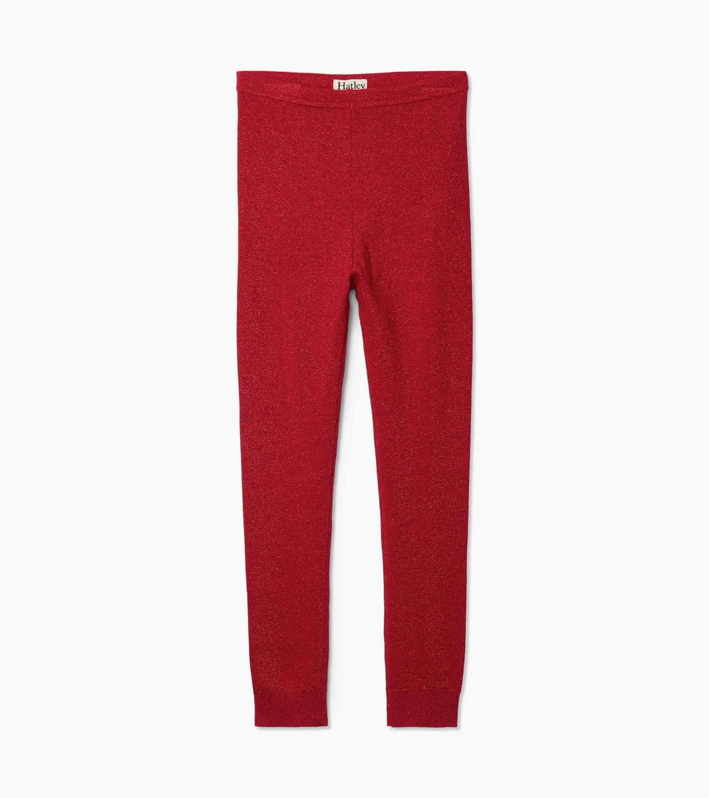Red Shimmer Knit Leggings