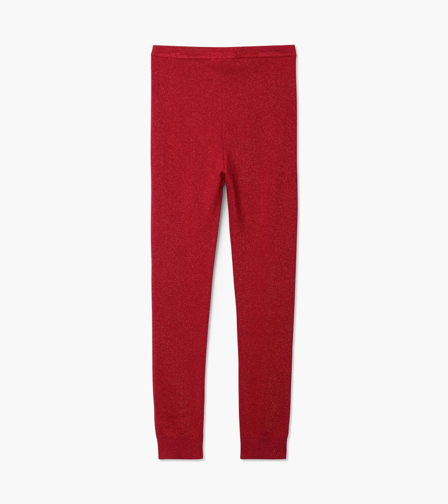 Red Shimmer Knit Leggings