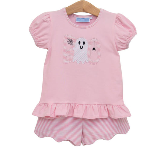 Boo Scalloped Short Set